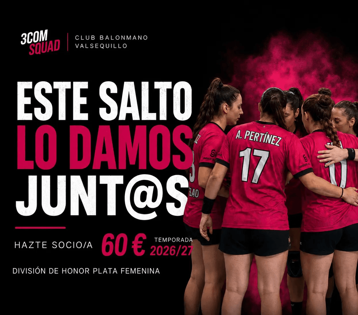 El 3COM Squad Valsequillo lanza su campaña de socios para acompañar su salto a División de Honor Plata Femenina