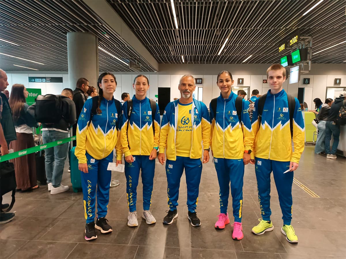 Integrantes de 3COM SQUAD de la seleccion GRAN CANARIA en XLIII Campeonato de Canarias de Atletismo en Edad Escolar del Gobierno de Canarias